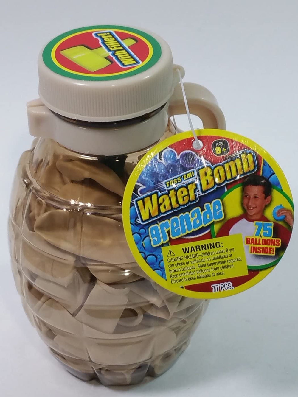 Water Bomb Army Tan (Beige) Grenade Encased 75 Piece Balloons