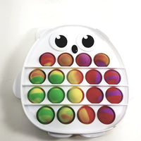 Push Pop White Owl Frame Near Rainbow Sensory Silicone Fidget Toy Stress Relivever
