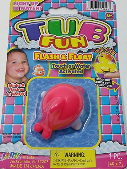 TUB FUN Pink Dolphin Light Up Water Toy Pool Or Bathtub LED Flashing