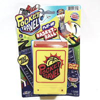 Pocket Travel Yellow Mini Flip Up Basketball Hoops Portable 2 Player Game