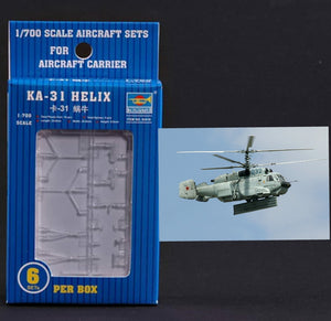 Trumpeter #3416 Soviet Navy Harrier KA-31 Helix (6 Aircraft) 1/700 Scale Model Russian Helicopterl Kit
